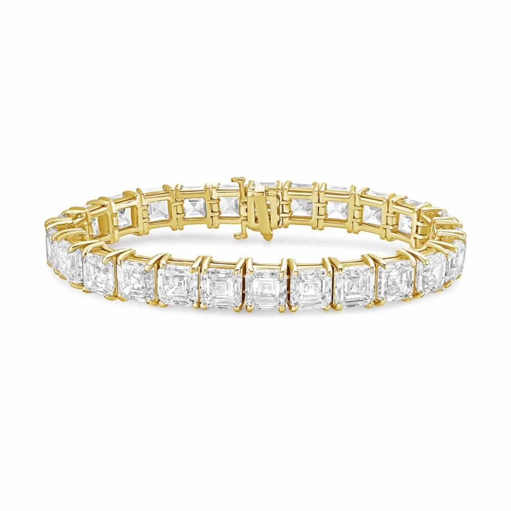 NEW DIANA M JEWELS women's asscher lab-grown diamond bracelet (35.00 ct) - signa